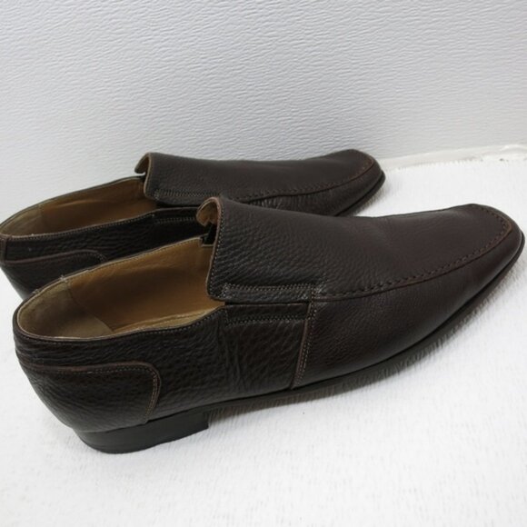 Vitodella Mora Pebbled Grained Oil Tanned Leather Footwear Shoes Italy Sz 43